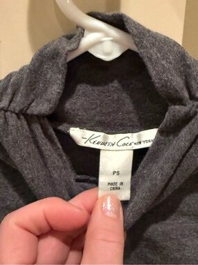 Kenneth Cole Women's Charcoal Gray mock neck ruched top